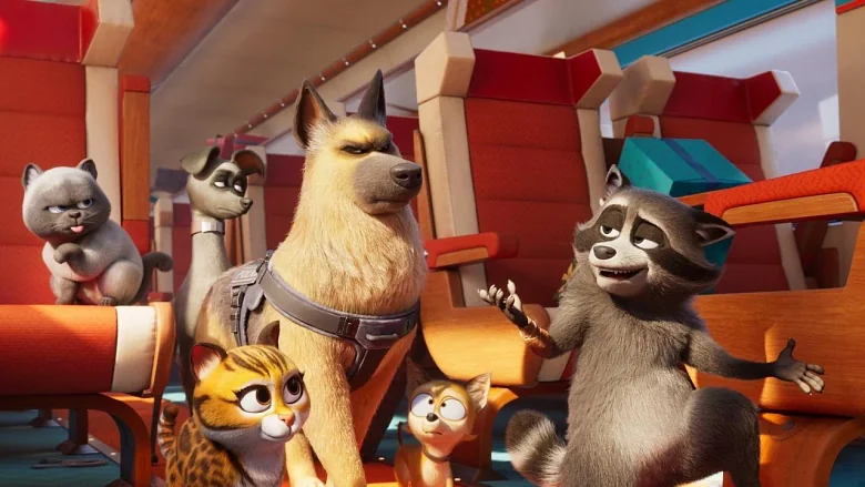 Pets on a Train trailer